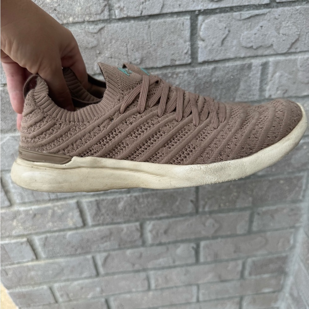 APL Taupe Knit Sneakers with Teal Logo - Picture 3 of 7